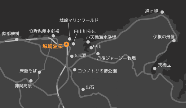 城崎周辺の観光マップ